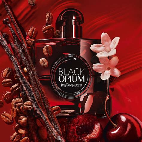 black opium perfume over red